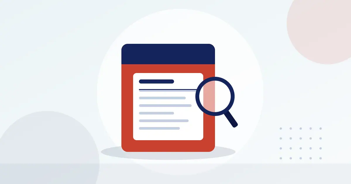 Illustration of a food package label under a magnifying glass