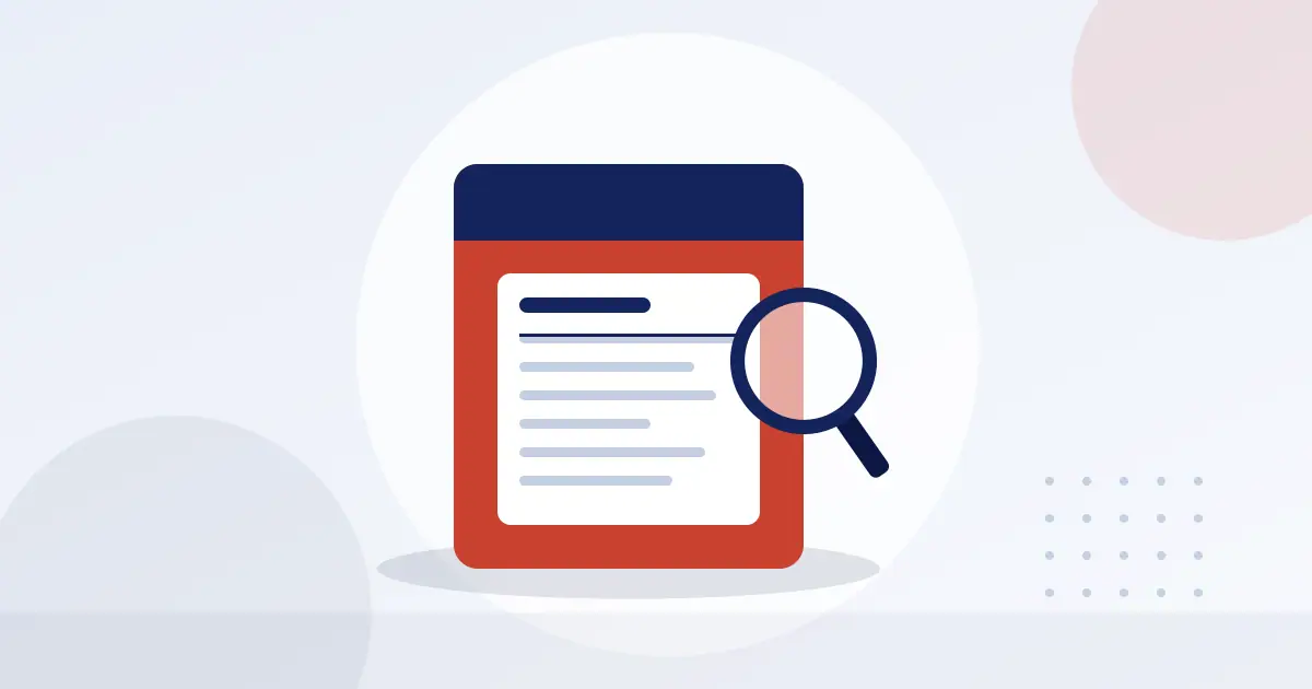 Illustration of a food package label under a magnifying glass