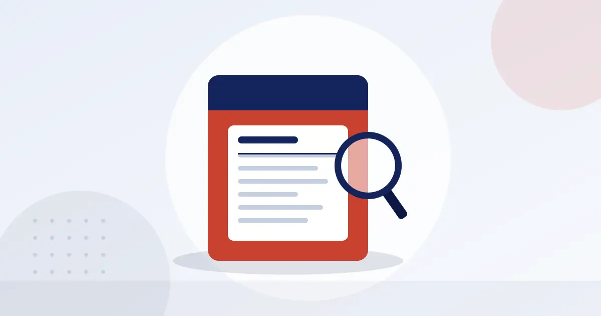 Illustration of a food package label under a magnifying glass